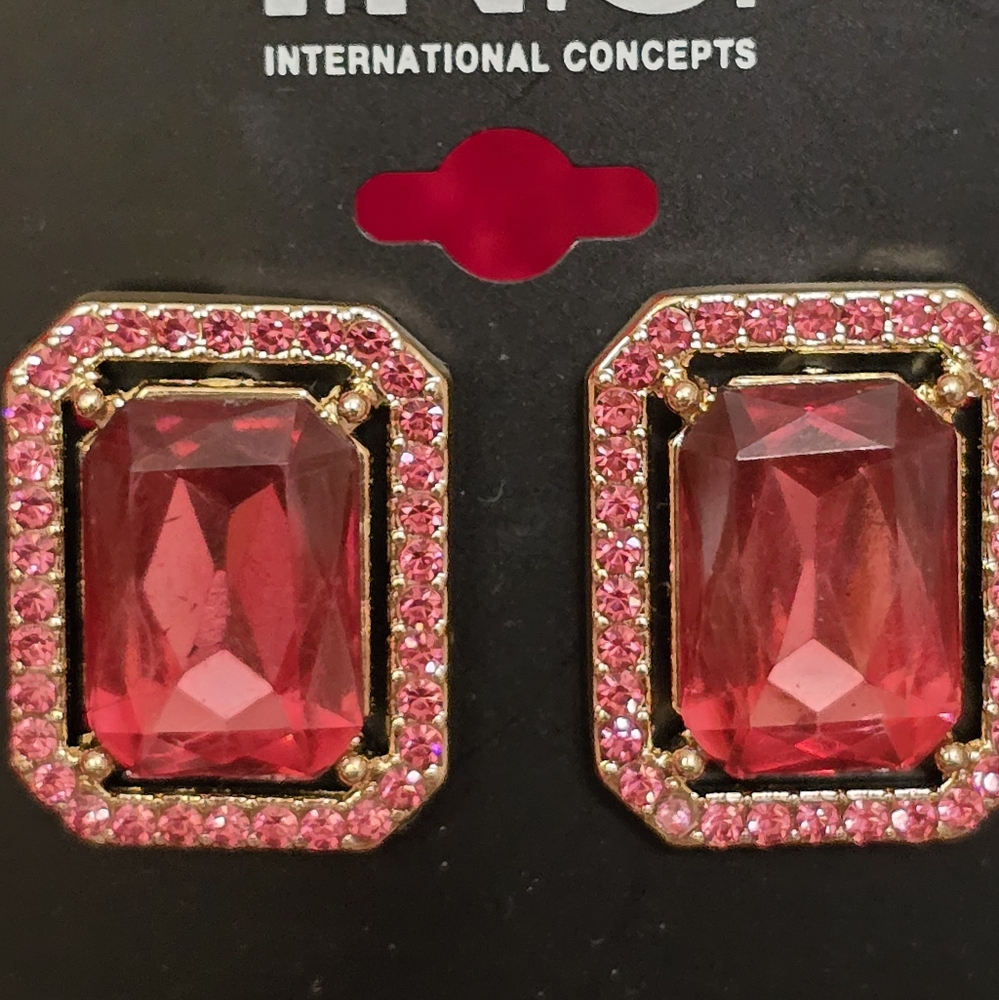 INC International Concepts Red and Pink Stud Earrings